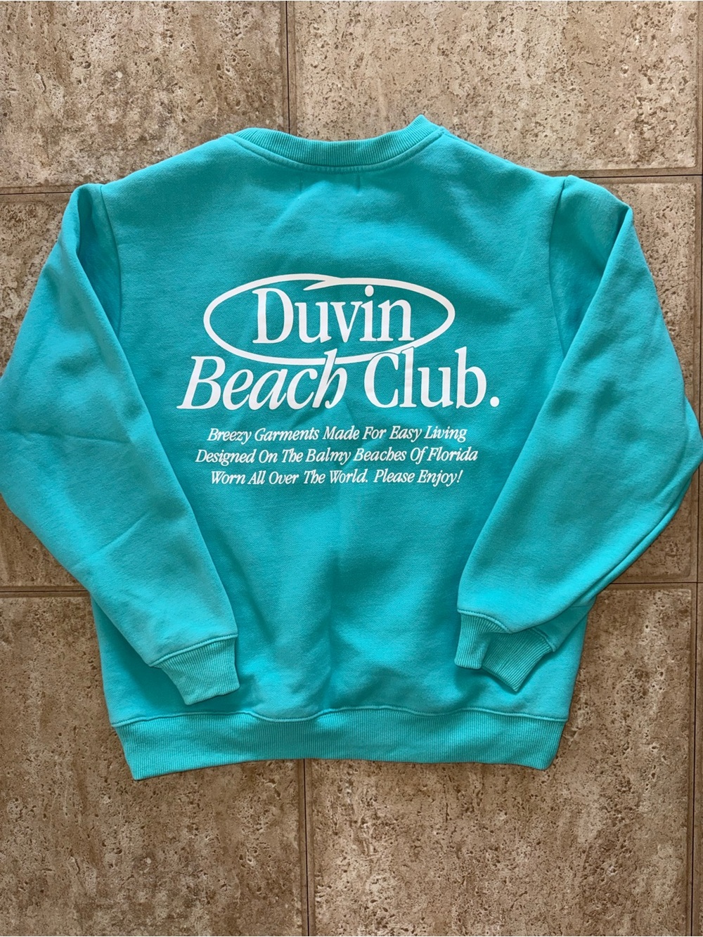 Duvin Beach Club Crewneck Sweater in Turquoise